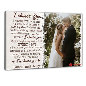 I Choose You Custom Photo Canvas Gift For Couple