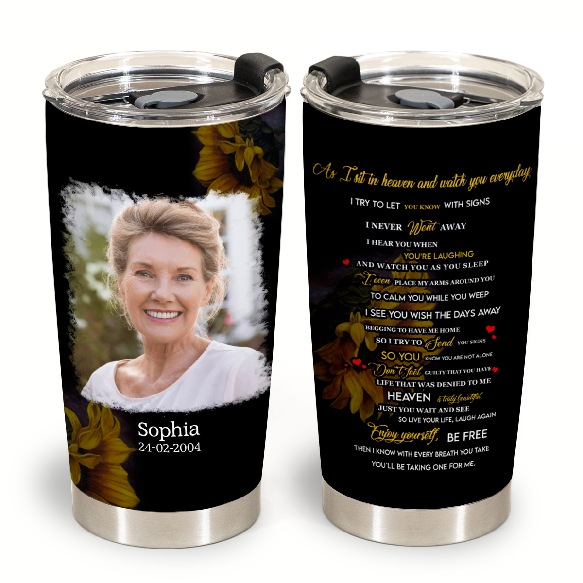 Heaven Sunflower Personalized Photo Blanket Memorial