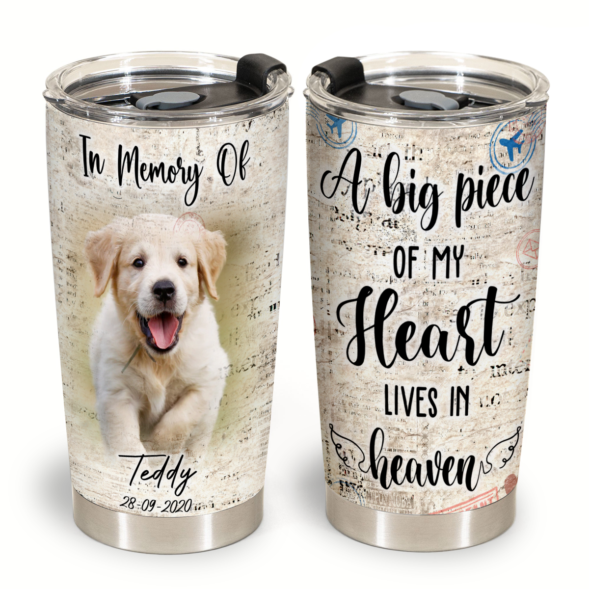 Memorial Blanket For Dog - A Big Piece Of My Heart Lives In Heaven - In Memory Dog Gifts