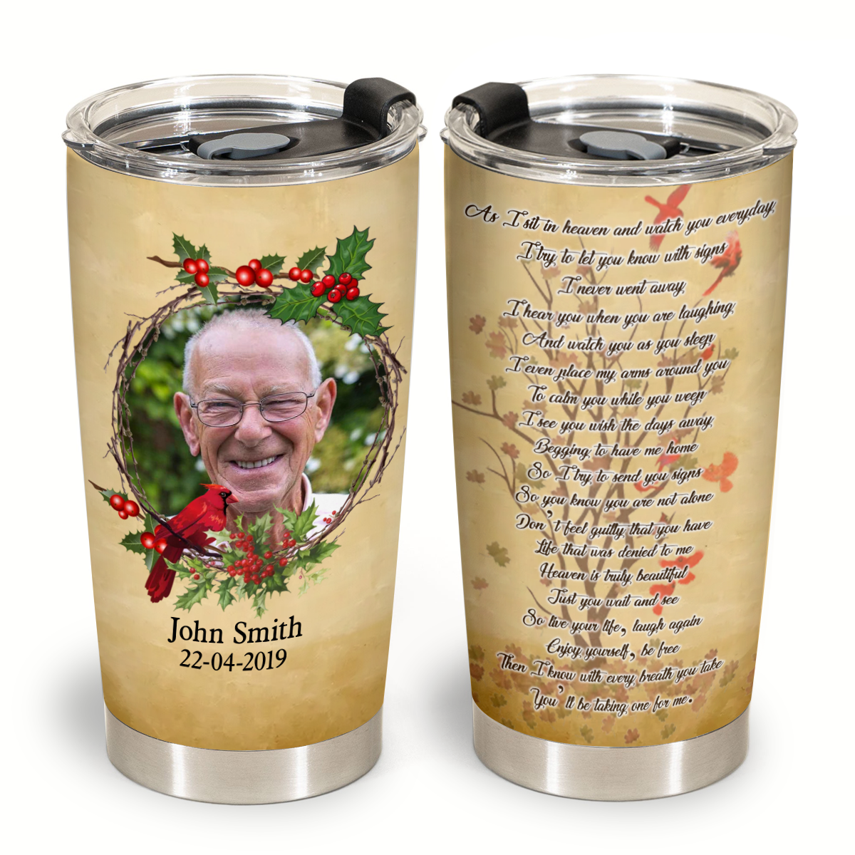 Cardinal Remembrance Custom Photo Canvas Memorial