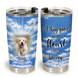 Dog Memorial Blanket - A Piece Of My Heart Lives In Heaven - Memorial Dog Gift