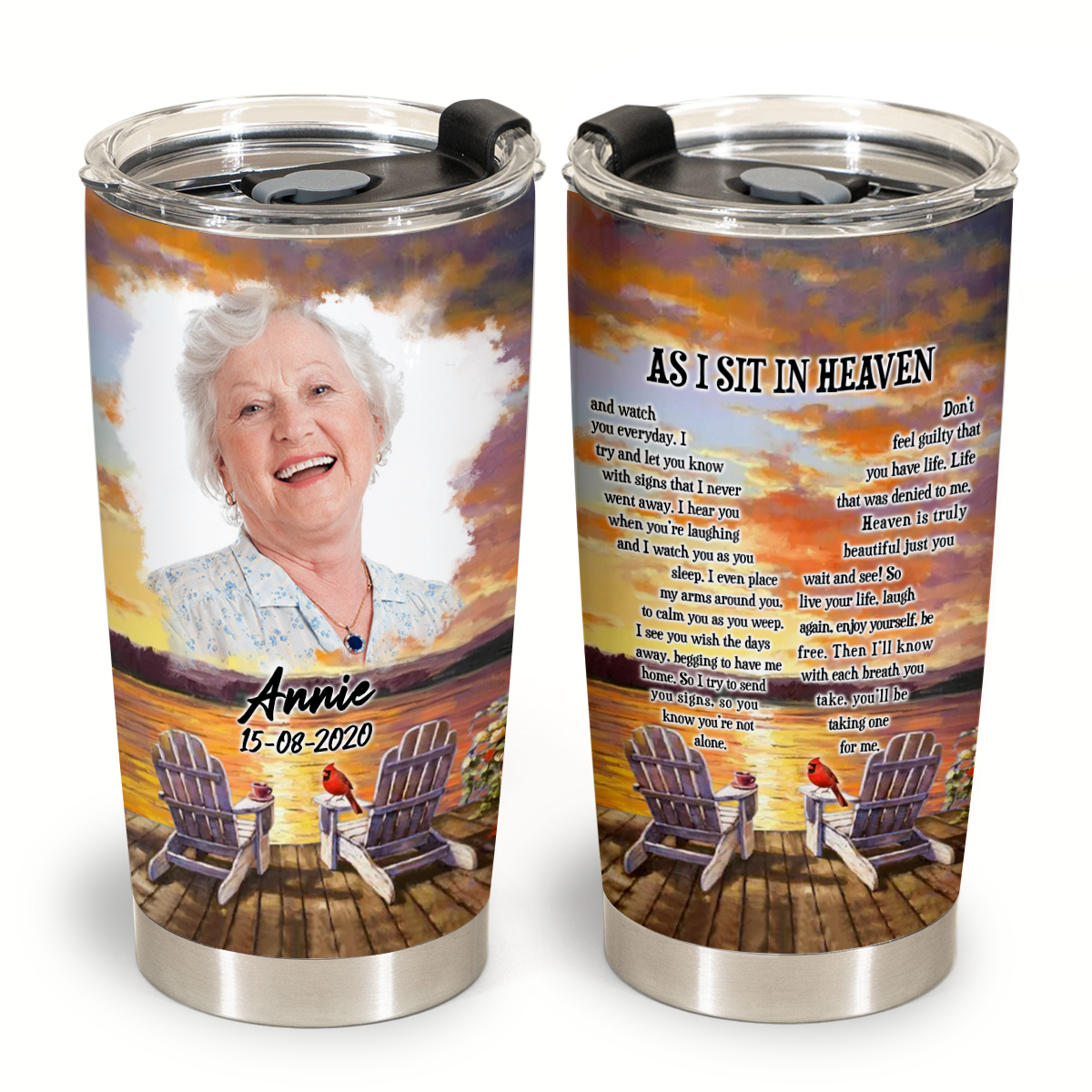 As I Sit In Heaven Personalized Photo Blanket Memorial