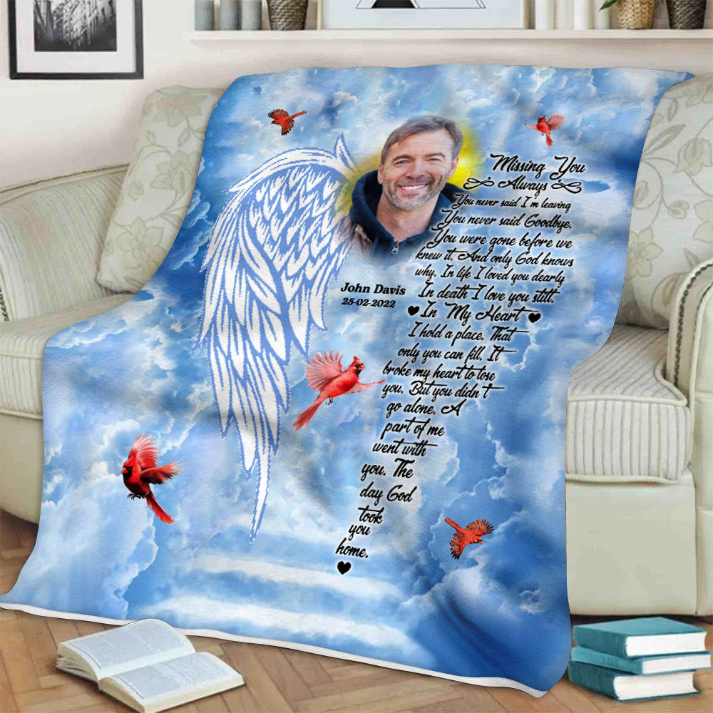 Missing You Always Cardinal Personalized Photo Tumbler Memorial
