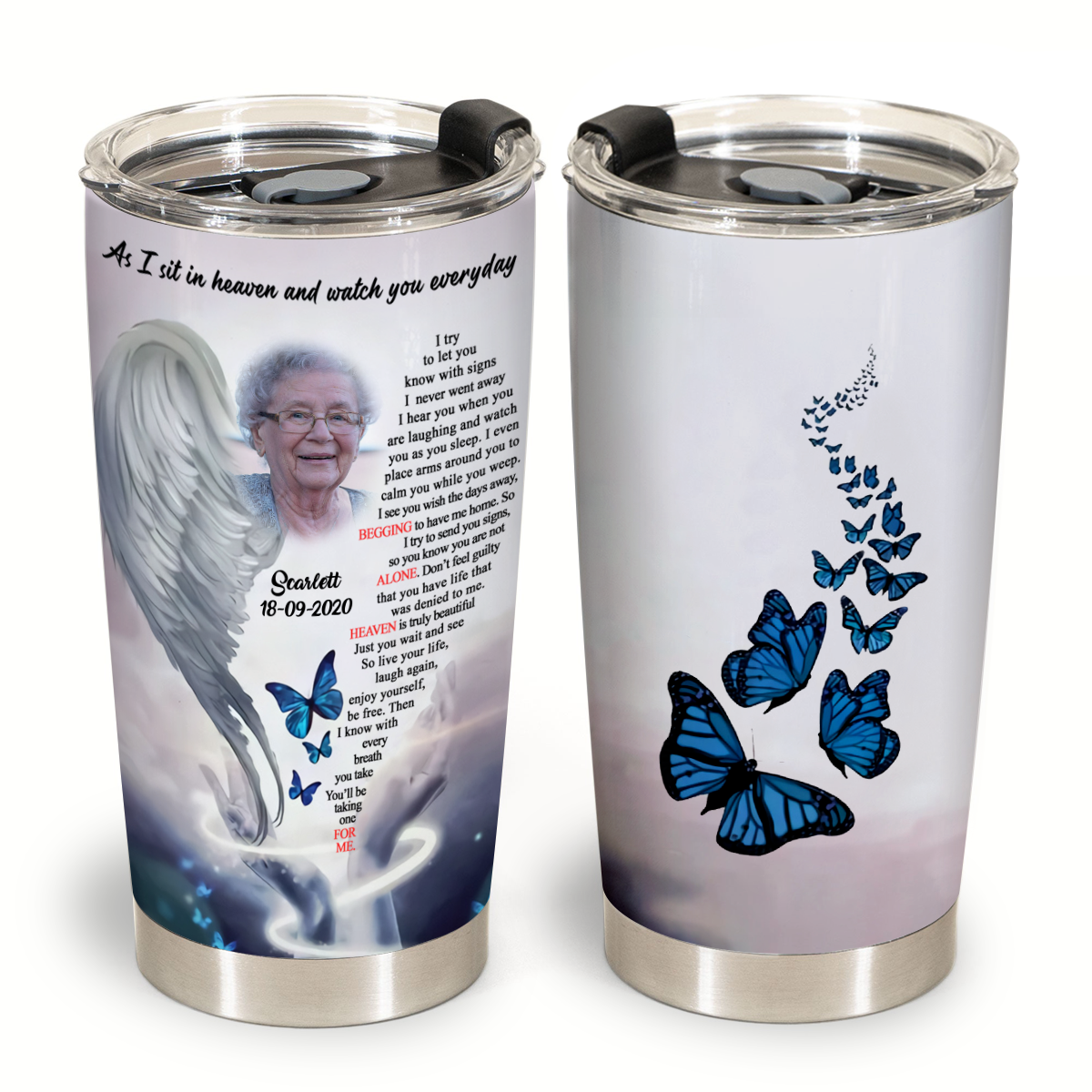 Angel Wings Of Mom Custom Photo Blanket Memorial