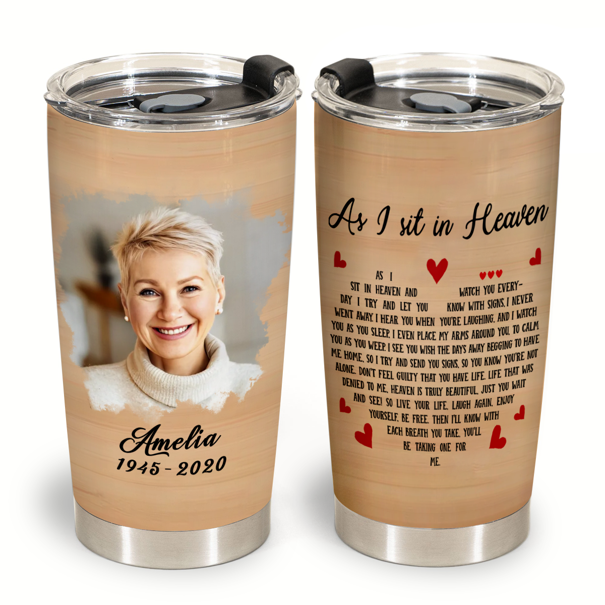 As I Sit In Heaven Vintage Photo Canvas Memorial Gift