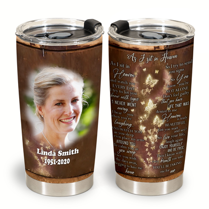 As I Sit In Heaven - Personalized Photo Blanket - Memorial