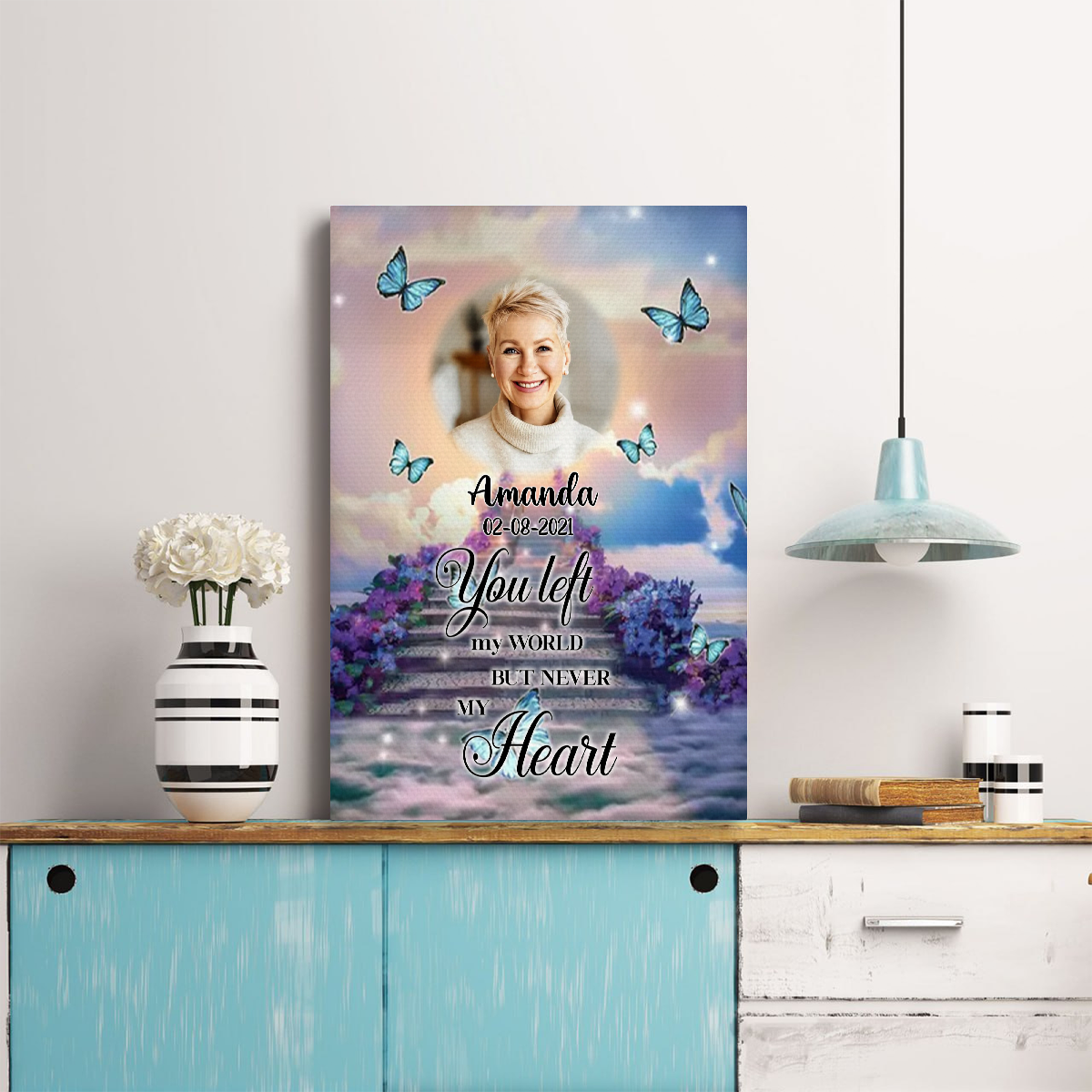 You Left My World, Butterfly Personalized Photo Tumbler Memorial