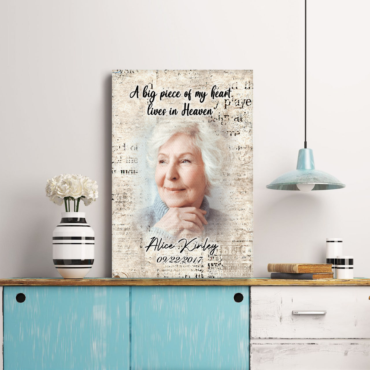 A Big Piece Of My Heart Lives In Heaven Personalized Memorial Blanket