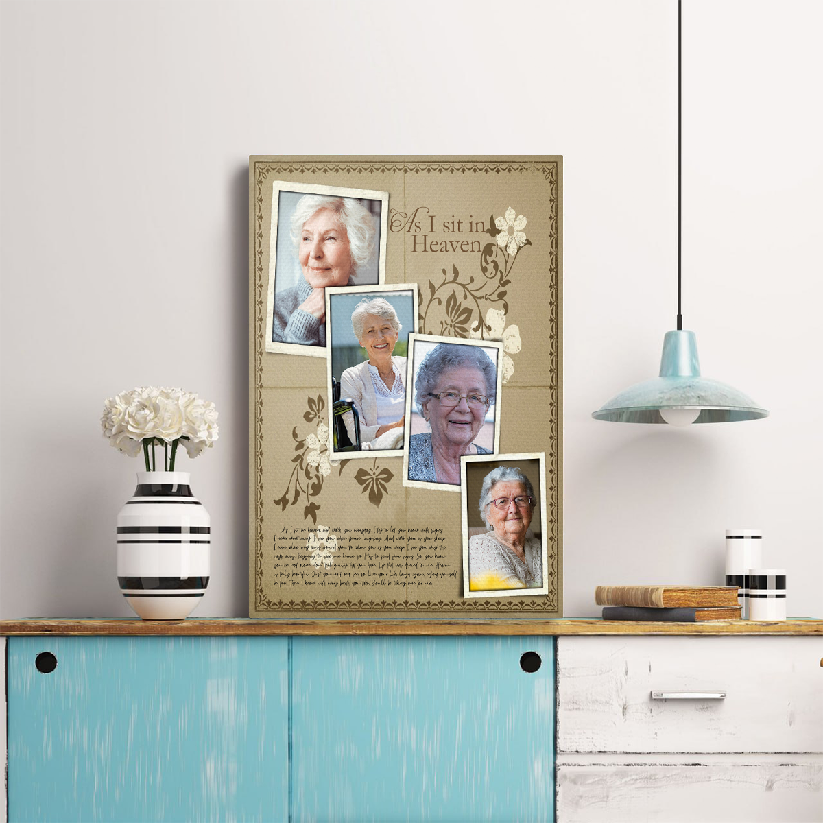 As I Sit In Heaven Custom 4 Photos Blanket Memorial
