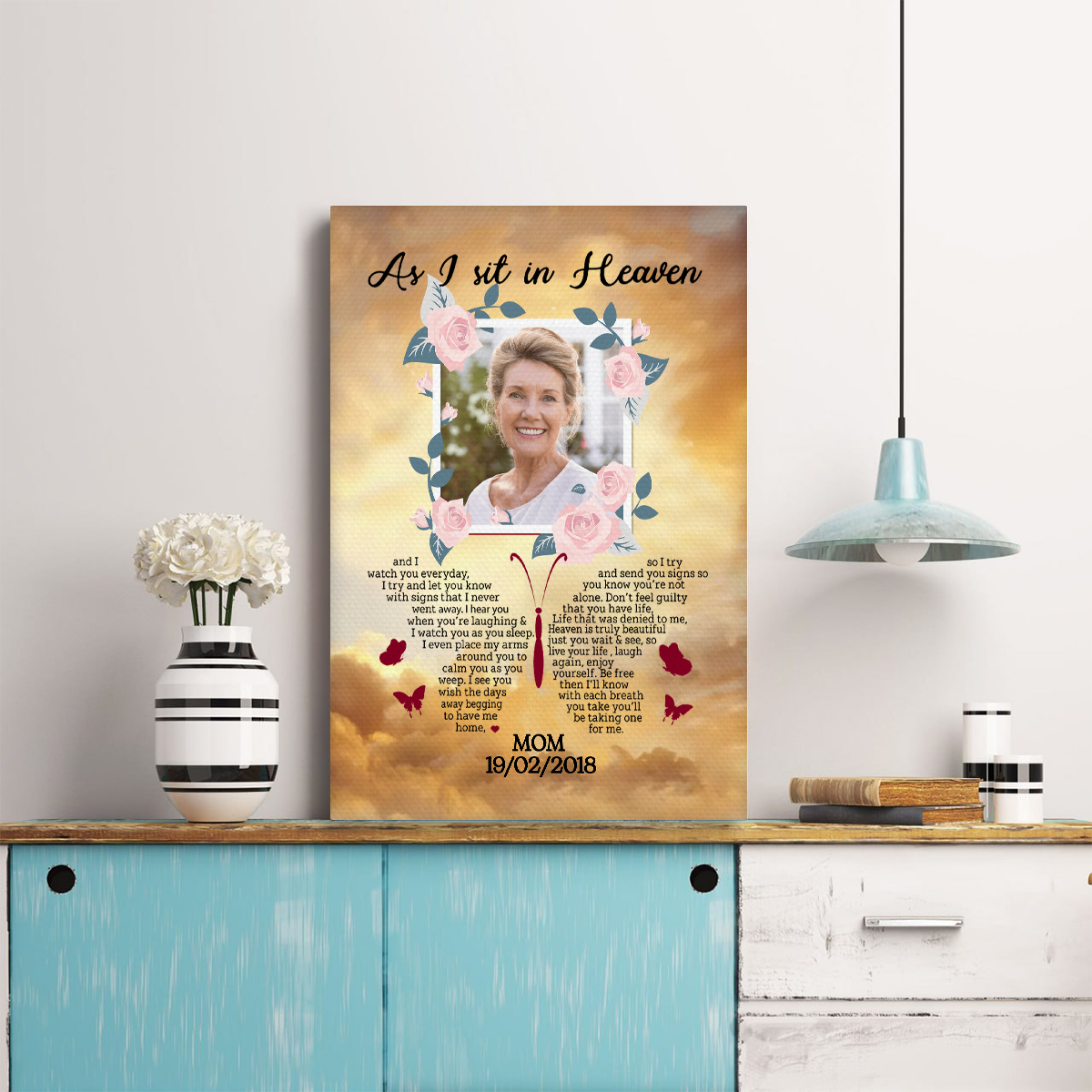 As I Sit In Heaven Custom Photo Blanket Memorial