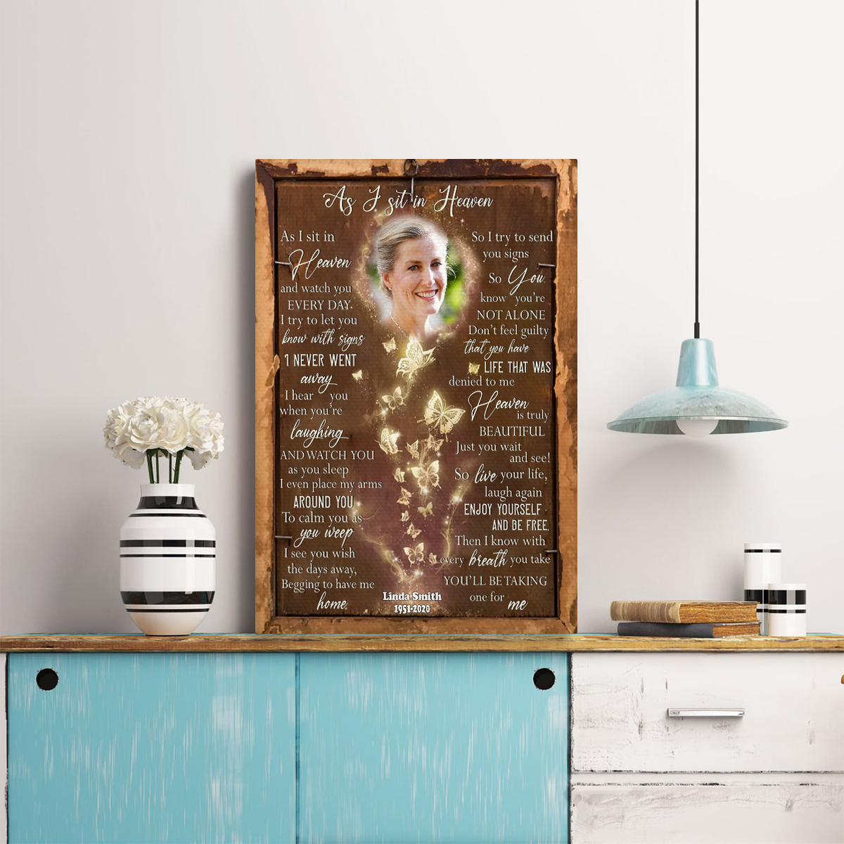 As I Sit In Heaven - Personalized Photo Blanket - Memorial