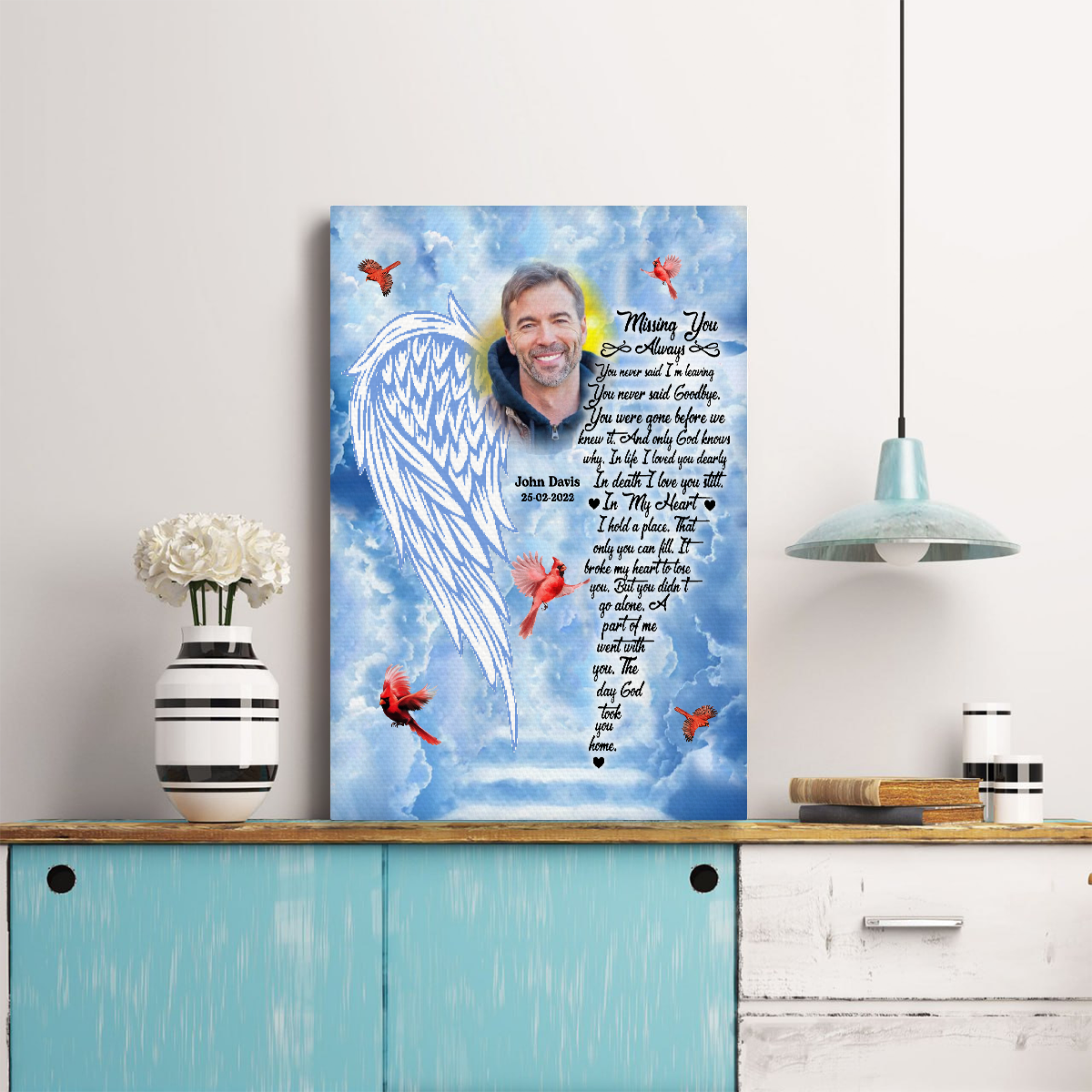 Missing You Always Cardinal Personalized Photo Tumbler Memorial