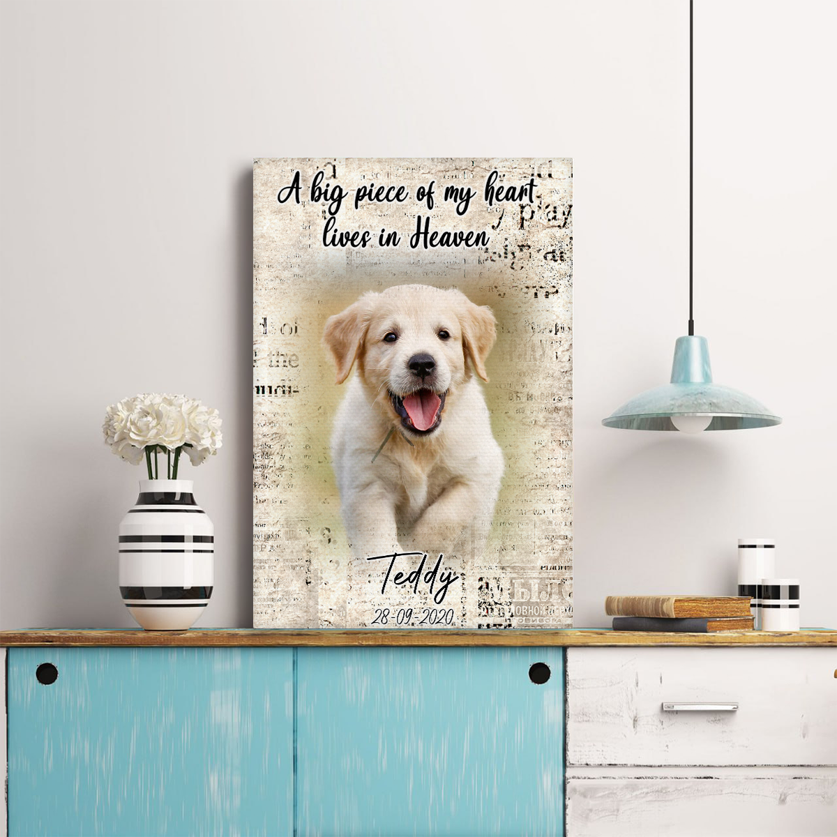 Memorial Blanket For Dog - A Big Piece Of My Heart Lives In Heaven - In Memory Dog Gifts