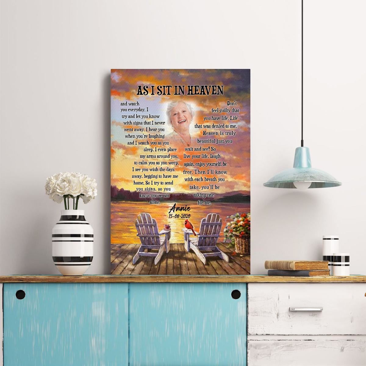 As I Sit In Heaven Personalized Photo Blanket Memorial