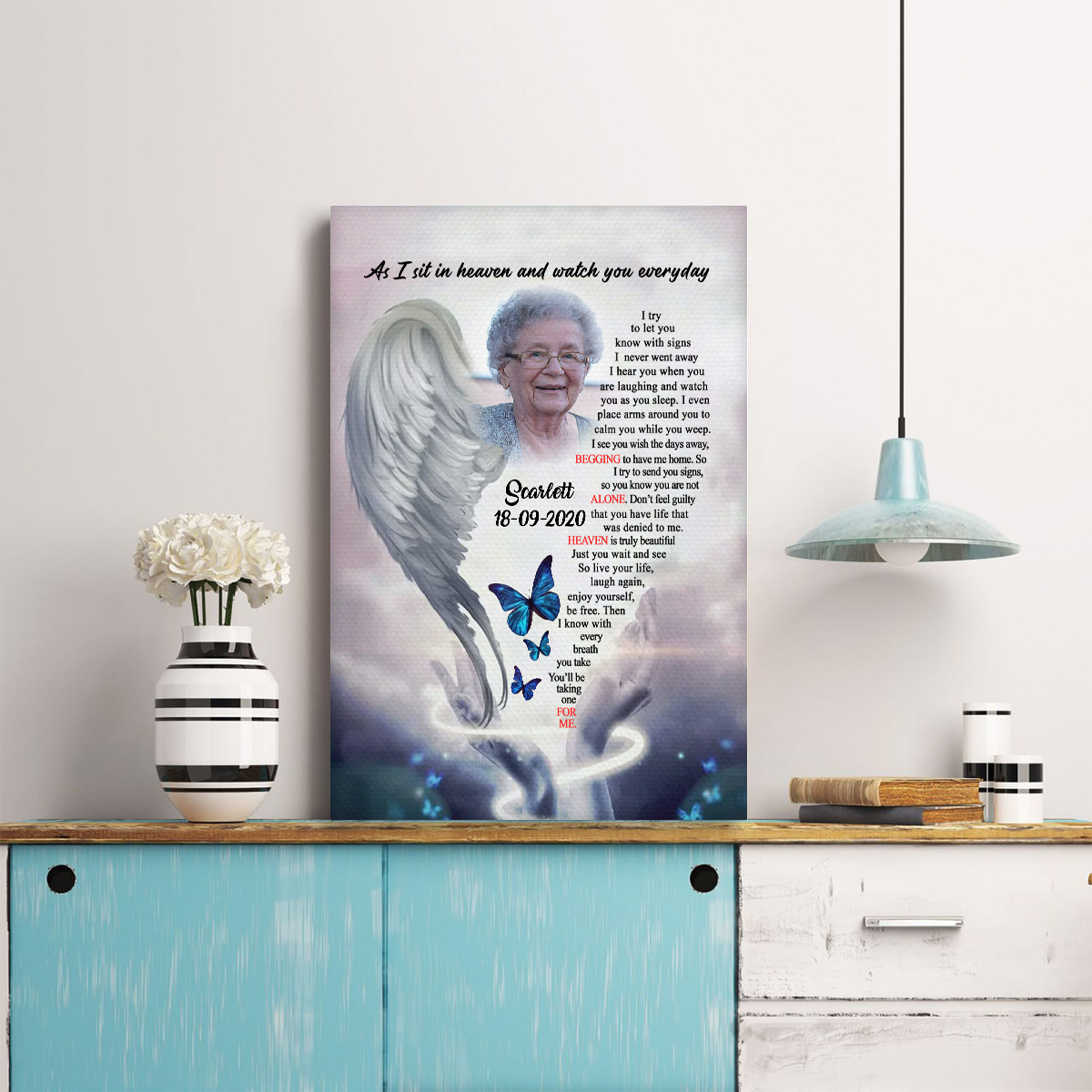 Angel Wings Of Mom Custom Photo Blanket Memorial
