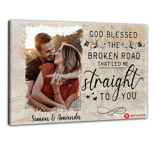 God Knew My Heart Needed You Photo Canvas Gift For Couple