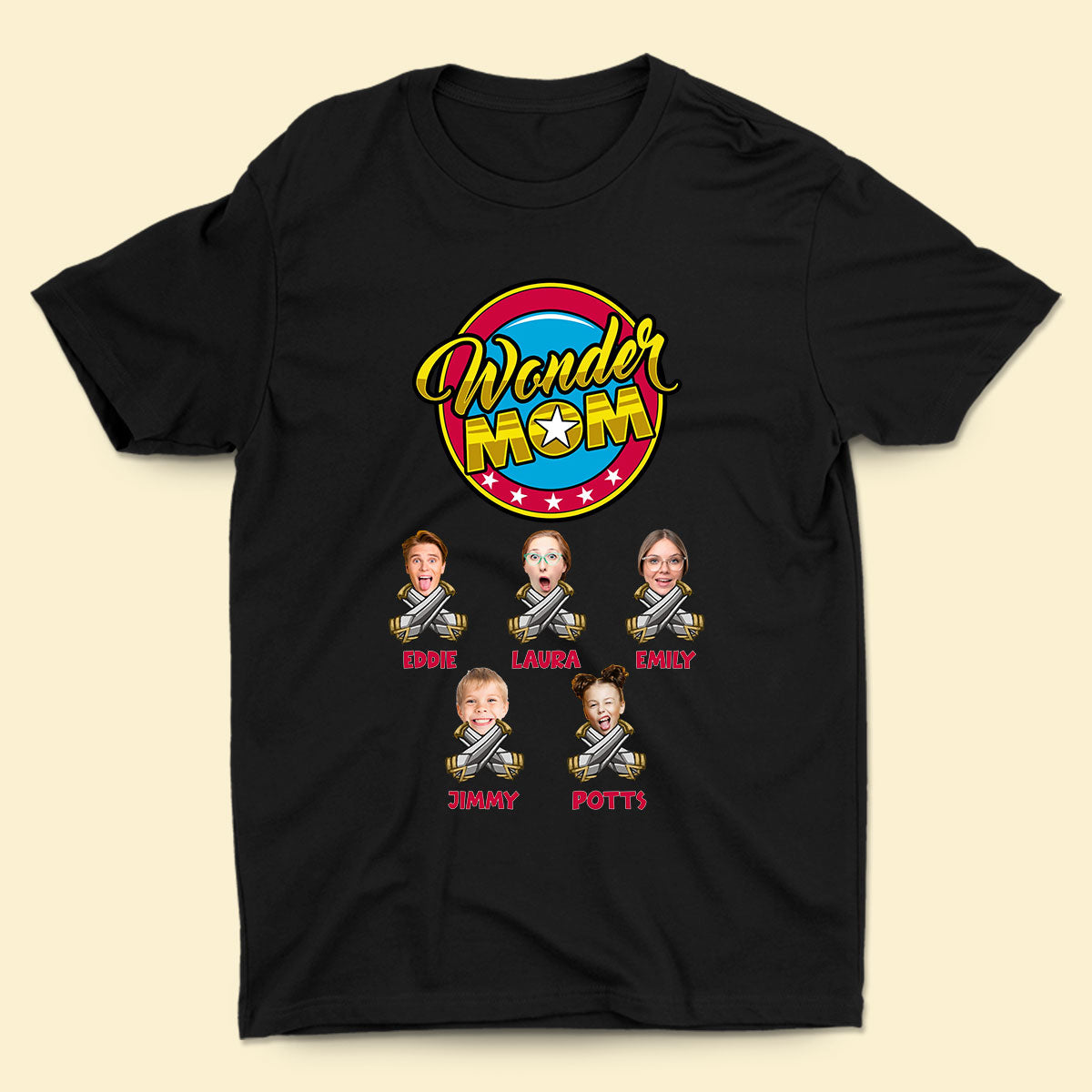 Custom Photo Mom Shirt - Wonder Mom - Mother's Day Gift Personalized