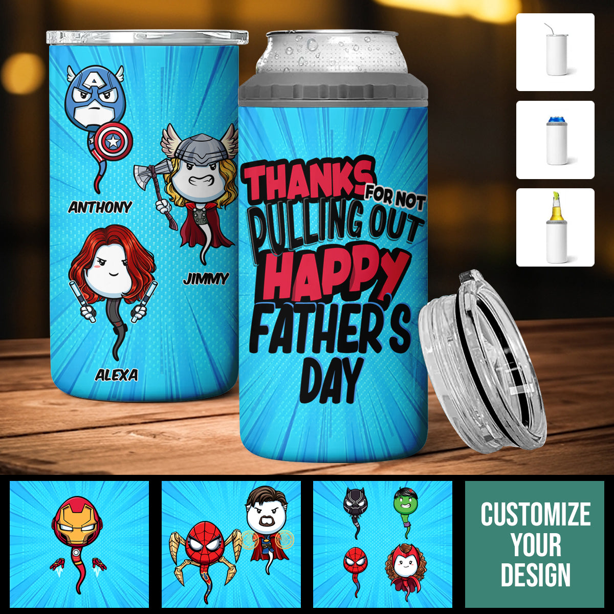 Multiverse Thanks For Not Pulling Out - Personalized Can Cooler Tumbler - Father's Day, Funny, Birthday Gift For Dad, Husband BANNER_3_6223a7b2-ba7e-4f00-8116-562b64e7649a.jpg?v=1684318024