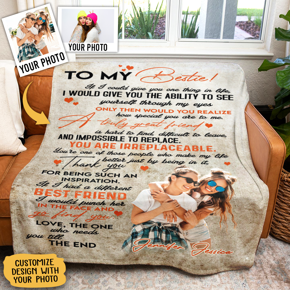 Gift For Bestie, To My Bestie Fleece Blanket Live Preview