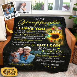Gift For Granddaughter Blanket, To My Granddaughter Sunflower You Are My Sunshine - Love From Grandma
