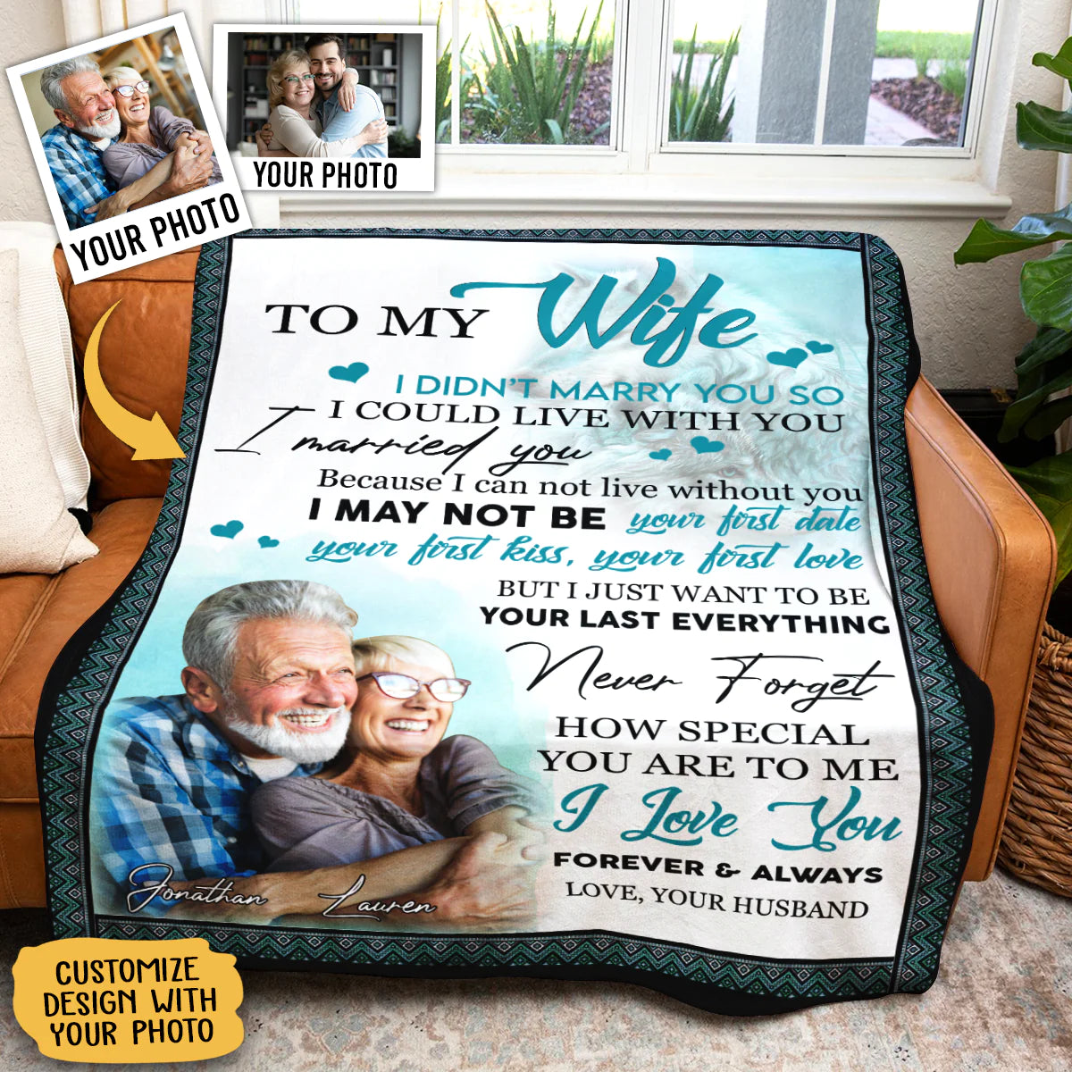Gift For Wife Blanket, Wolf To My Wife I Didn't Marry You So I Could Live With You Blanket Gift For Wife