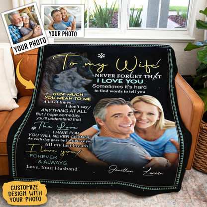 Customize Blanket With Pictures - To My Wife How Much You Mean To Me - Husband To Wife, Mother's Day Gift For Wife