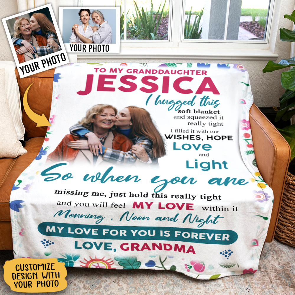 To Our Granddaughter We Hugged This Blanket Gift For Granddaughter From Grandma & Grandpa Birthday Gift Home Decor Bedding Couch Sofa Soft and Comfy Cozy