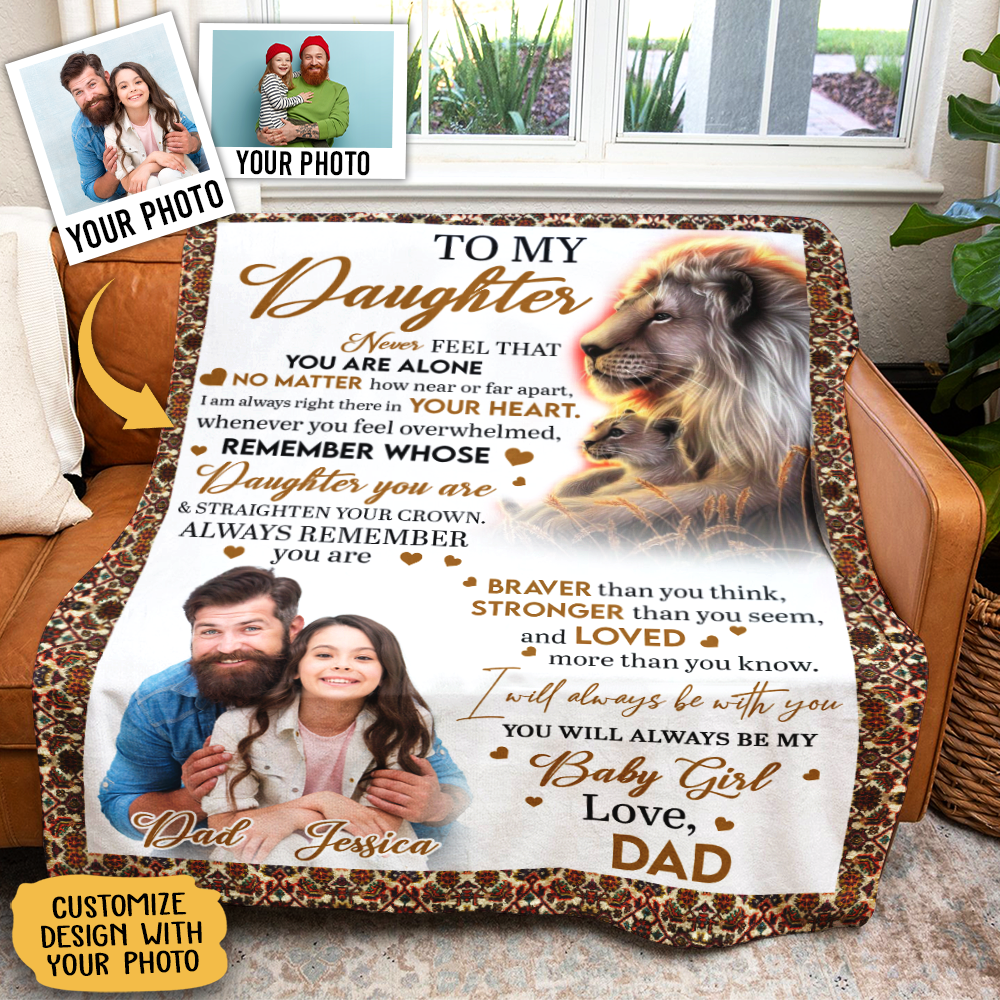 Lion Dad To My Daughter Blanket Gift For Daughter