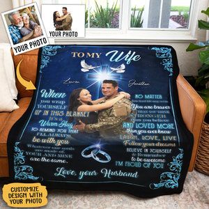 Personalized Blankets With Names And Pictures - To My Wife No Matter How Hard Life May Seem - Husband To Wife, Mother's Day Gift For Wife