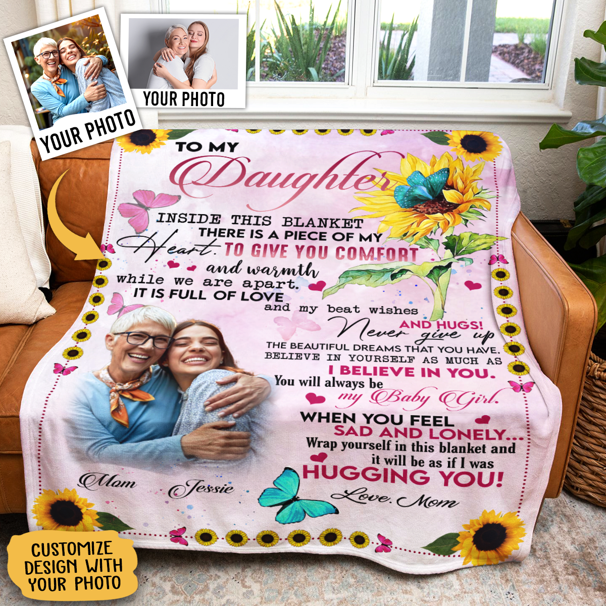 Personalised Photo Blanket - To My Daughter You Will Always Be My Baby Girl - Mom To Daughter, Personalized Gift For Daughter