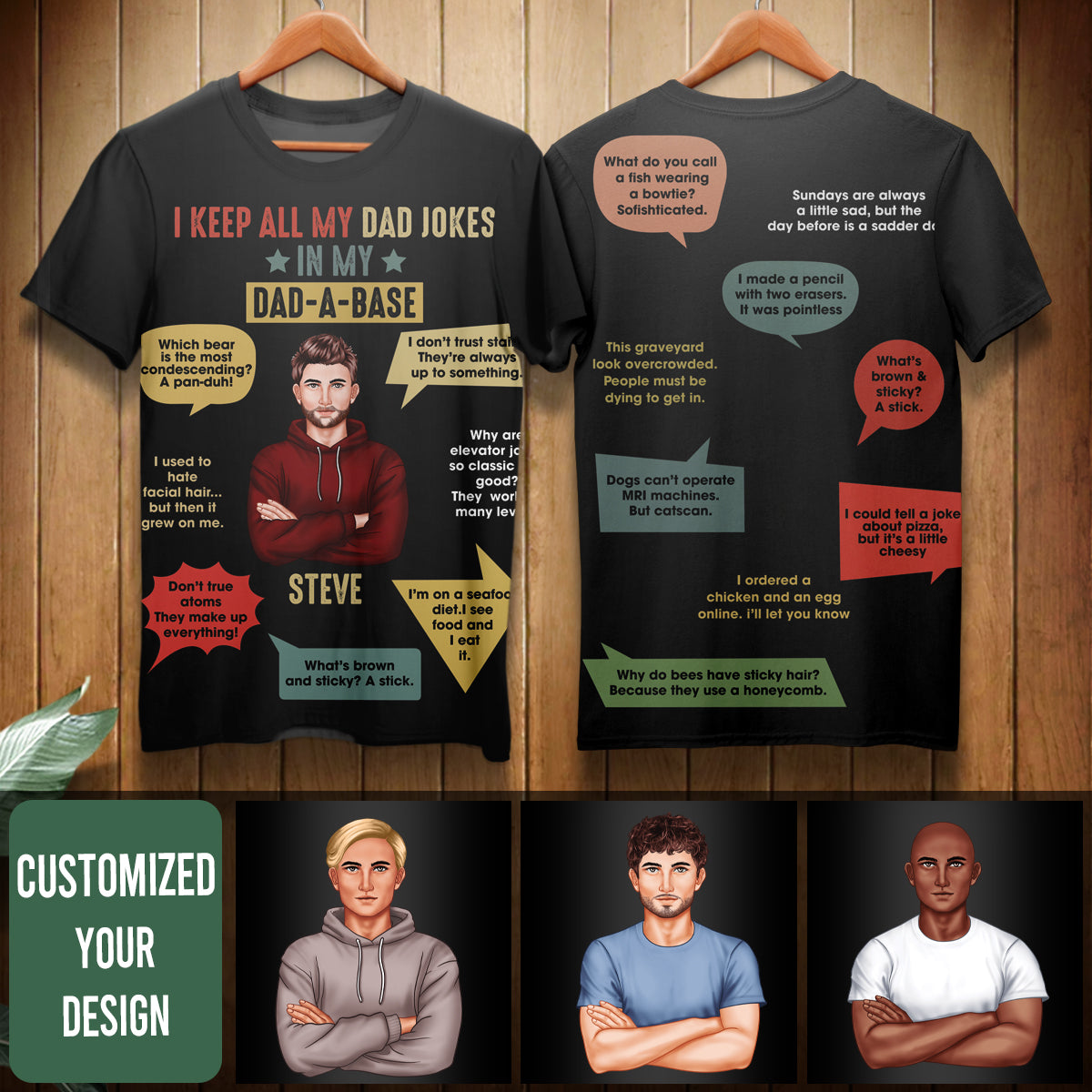 I Keep All My Dad Jokes - Personalized All Over Printed Apparel - Funny Gift For Dad, Father, Father's Day