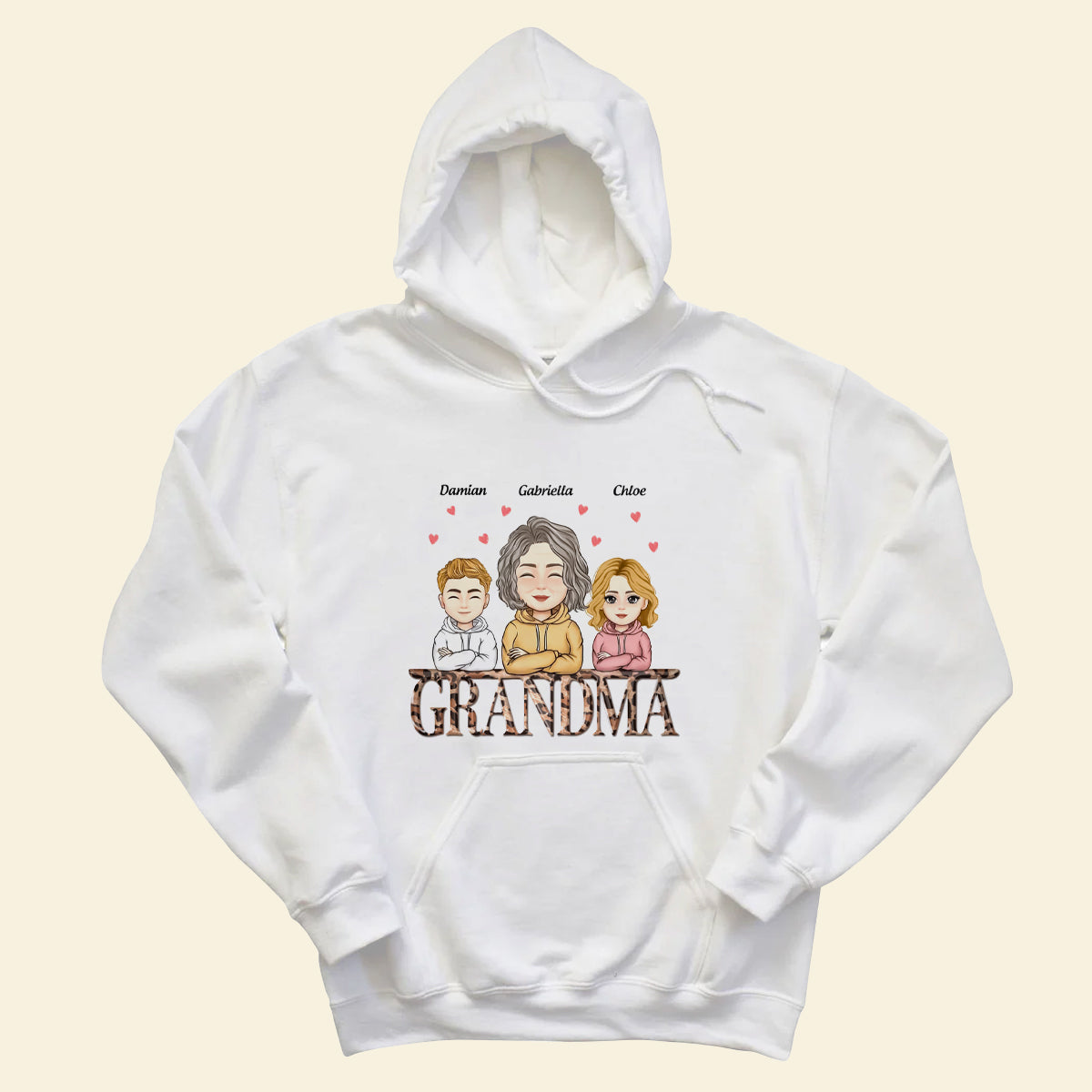 Leopard Grandma With Grandkids - Personalized Shirt - Mother's Day, Loving, Birthday Gift For Mother, Mom, Grandma
