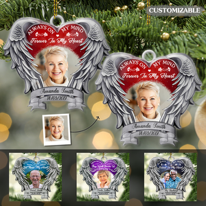 Angel Heart Wings Memorial Always On My Mind -  Personalized Photo Custom Shape Ornament - Memorial Banner-FB_c51ffa16-94b4-4efa-80ce-fd0d214d258f.png?v=1664337540