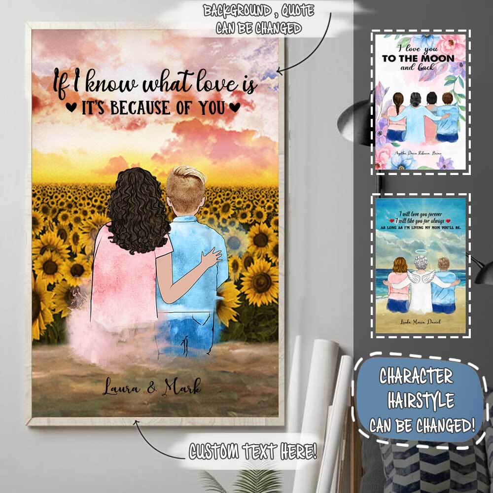 Mother Hug Flower 2 To 4 People I Know What Is Love Because Of You Personalized Canvas         Banner-Poster-1.jpg?v=1614929242