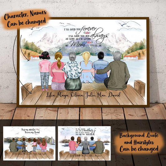 Mother Day Outside 5 To 7 People I Will Love You Forever Personalized Canvas         Banner-outside-landscape.jpg?v=1617183976