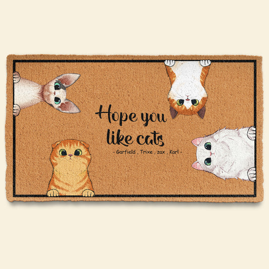 Hope You Like Cats - Personalized Doormat - Funny, Home Decor Gift For Cat Mom, Cat Dad