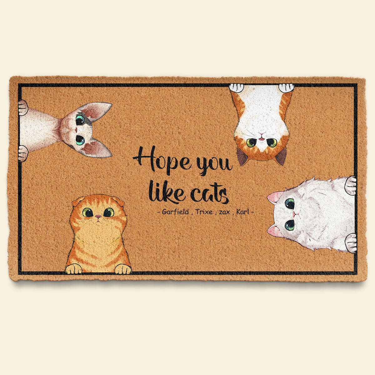 Hope You Like Cats - Personalized Doormat - Funny, Home Decor Gift For Cat Mom, Cat Dad