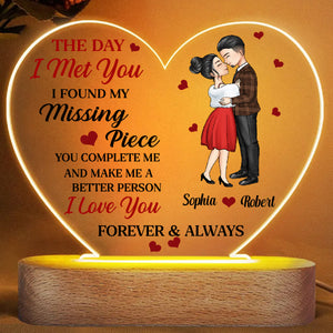 You Are My Missing Piece - Anniversary, Gift For Spouse, Lover, Husband, Wife, Boyfriend, Girlfriend 3D Led Light Wooden Base - Gift For Couple