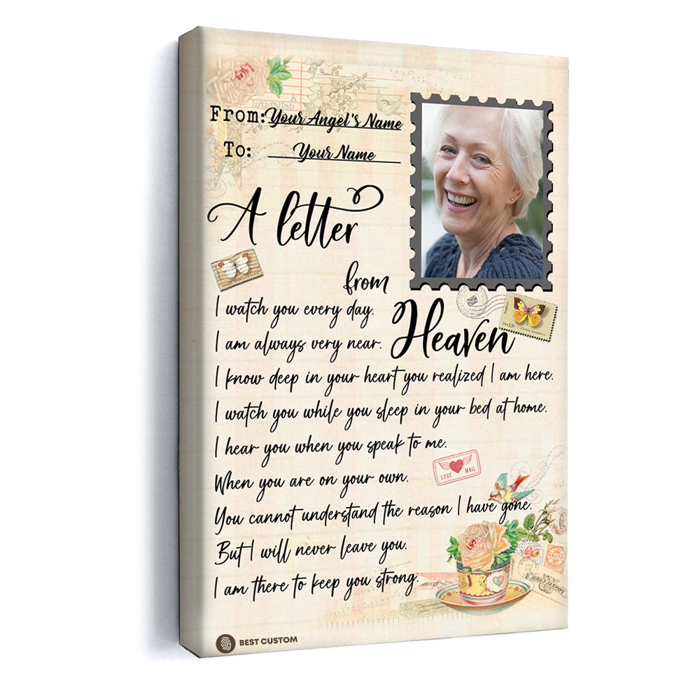 Letter From Heaven Personalized Photo Canvas Memorial
