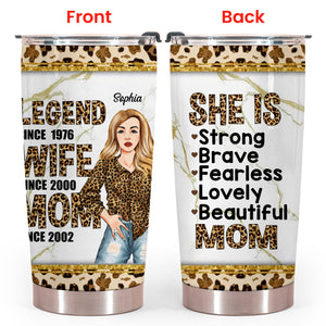 Legend Wife Mom Leopard - Personalized Tumbler - Gift For Wife