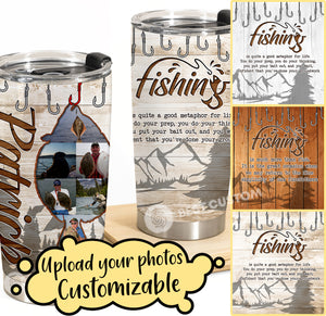 Flounder Fishing - Personalized Photo Tumbler - Gift For Fishing Lovers