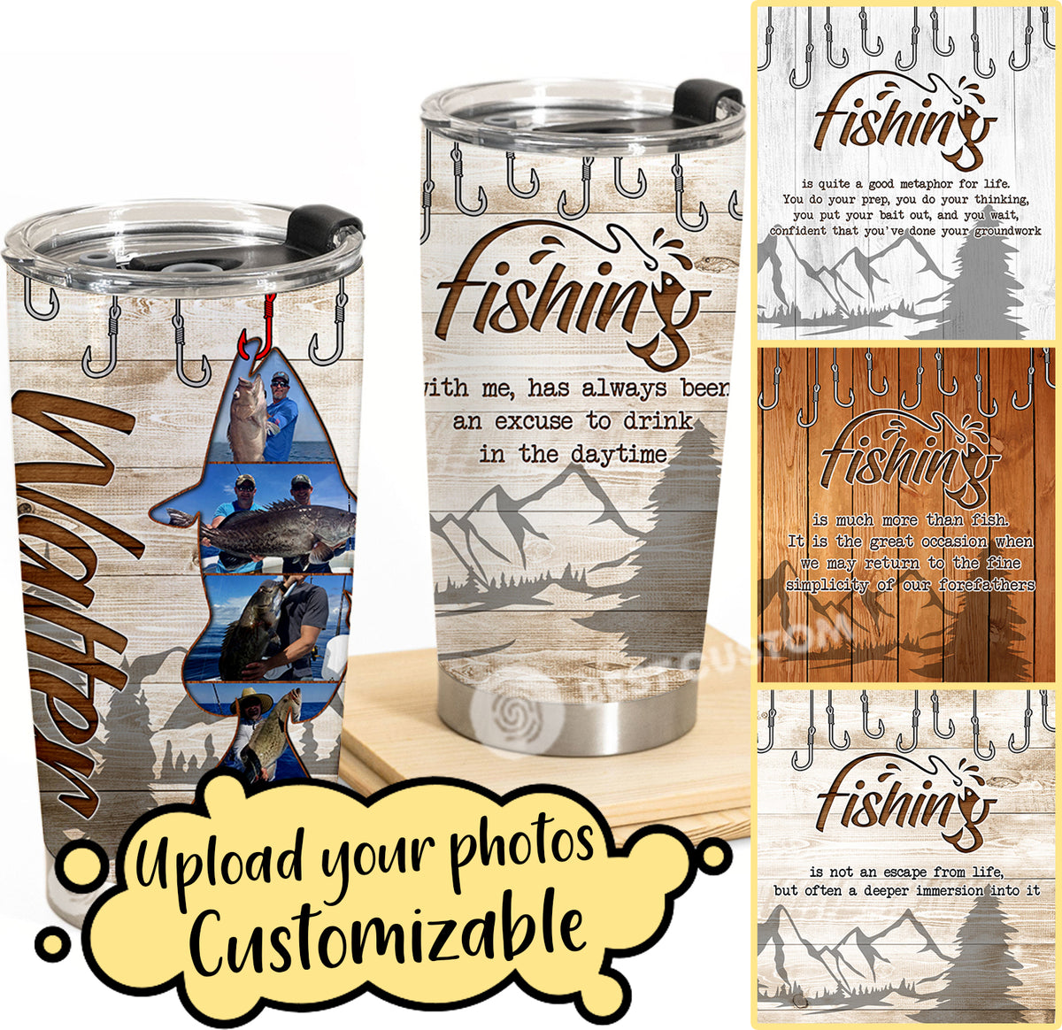 Grouper Fishing - Personalized Photo Tumbler - Gift For Fishing Lovers