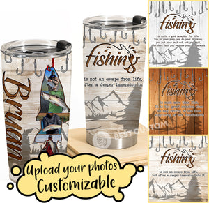 Speckled Trout Fishing - Personalized Photo Tumbler - Gift For Fishing Lovers
