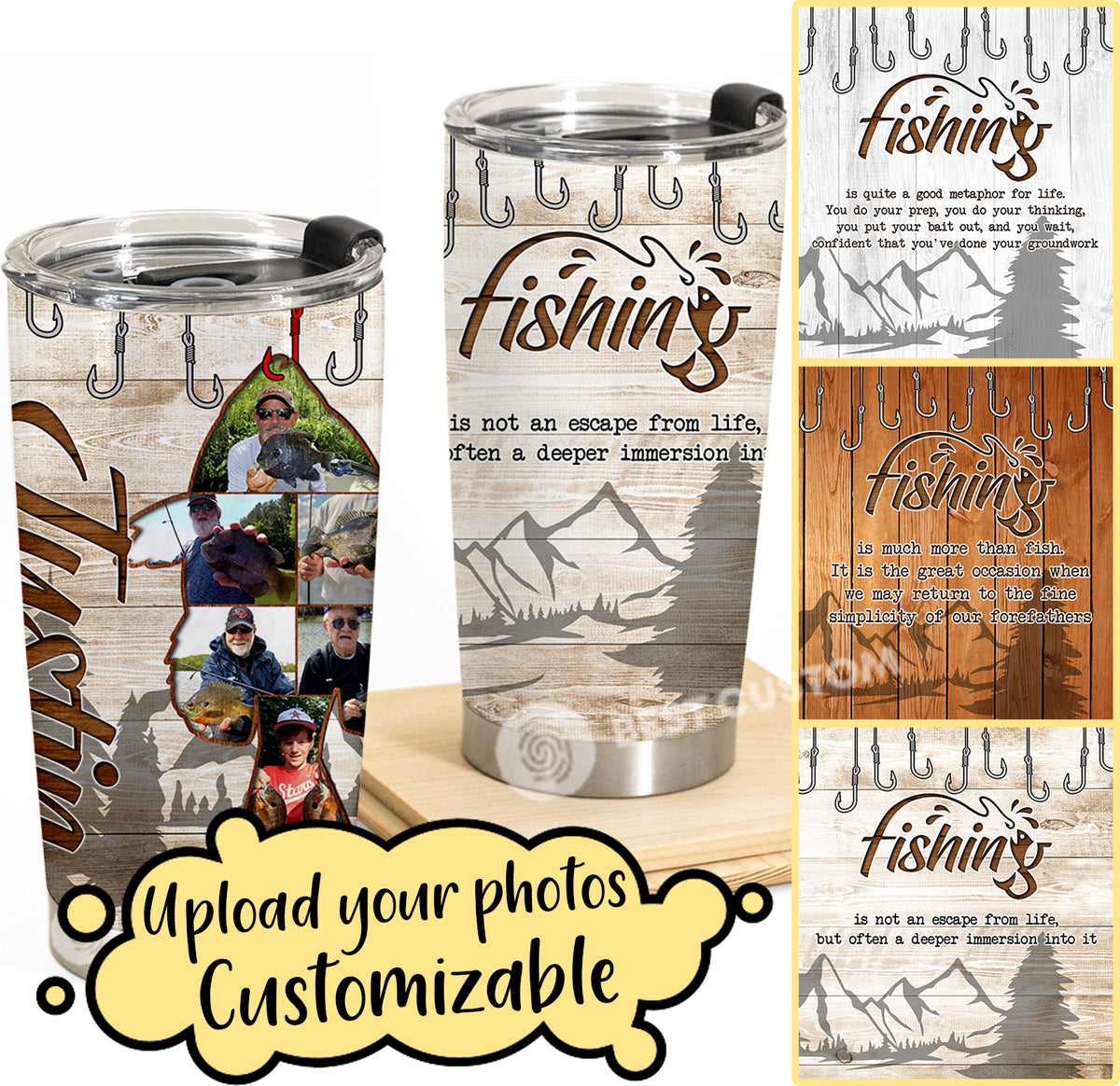 Bluegill Fishing - Personalized Photo Tumbler - Gift For Fishing Lovers