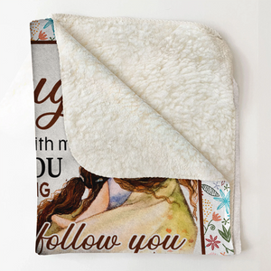 To My Daughter My Love Will Follow You Fleece Blanket - Quilt Blanket Gift For Daughter Gift From Mom To Daughter Home Decor Bedding Couch Sofa Soft and Comfy Cozy
