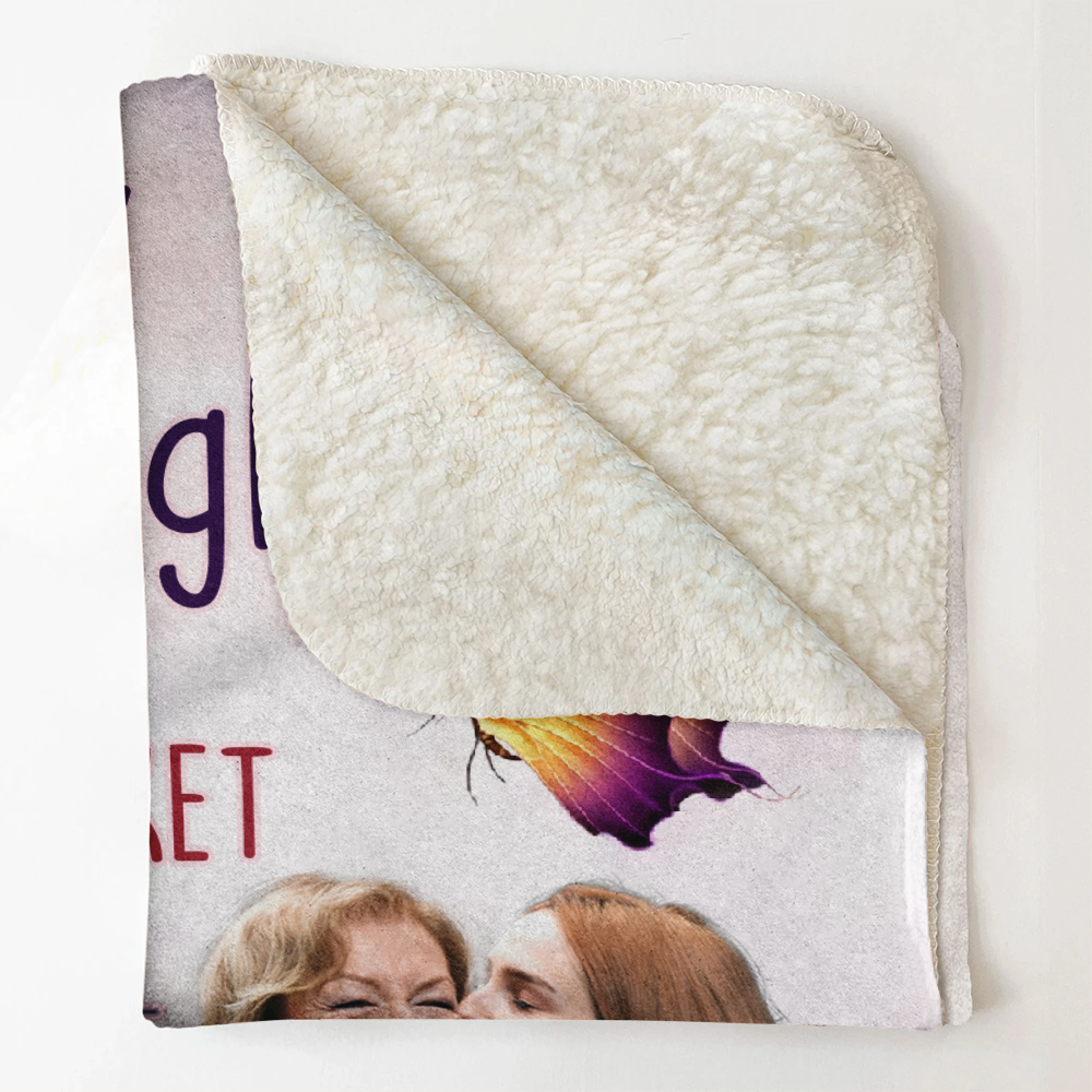 Butterfly I Hugged This Soft Blanket - Personalized Blanket - Gift For Granddaughter