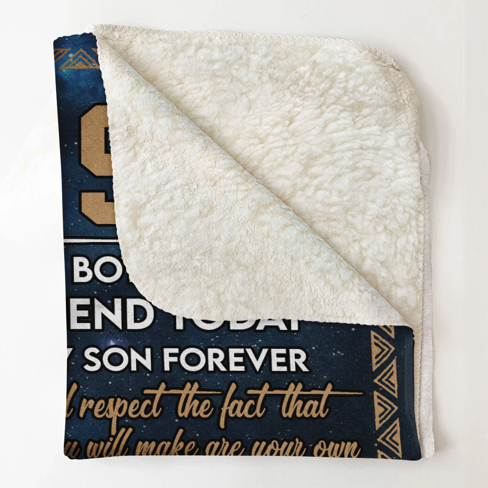 Gift For Son Blanket, To My Son Lion My Little Boy Yesterday My Friend To Day And My Son Forever - Love From Mom Live Preview