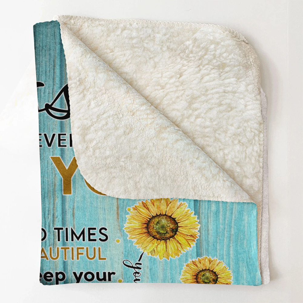 Gift For Niece Blanket, Aunt Gift For Niece Sunflowers Keep Your Face To The Sunshine Printed Blanket