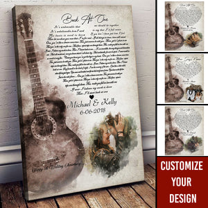 Guitar Song Lyrics Personalized Canvas Gift For Couple