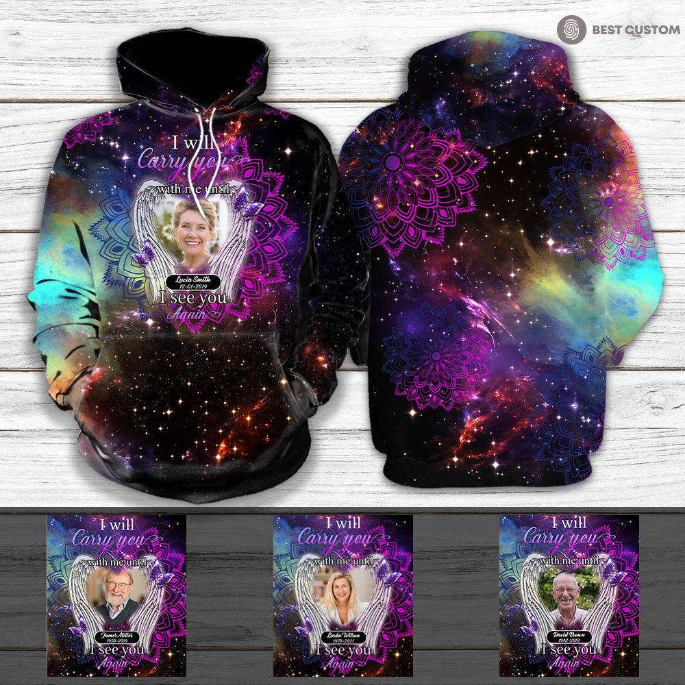 I Will Carry You Personalized Photo 3D All Over Print Shirt Memorial